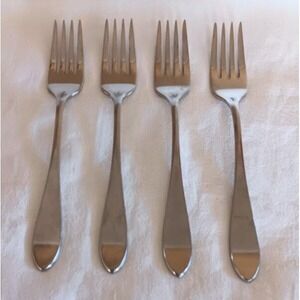4 Gorham Old Georgetown Stainless Salad Forks Flatware Place Fork No Ridge Back
